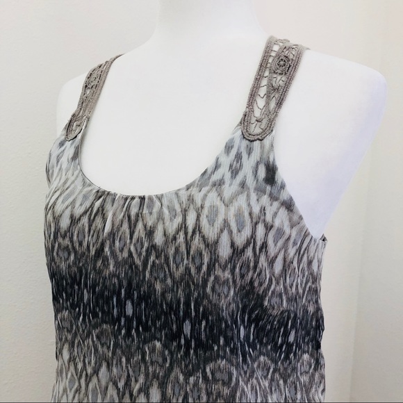 ⭐️Express⭐️Light Grey Crochet Embroidery Strapy Womens Summer Dress Small Petite - Picture 5 of 8